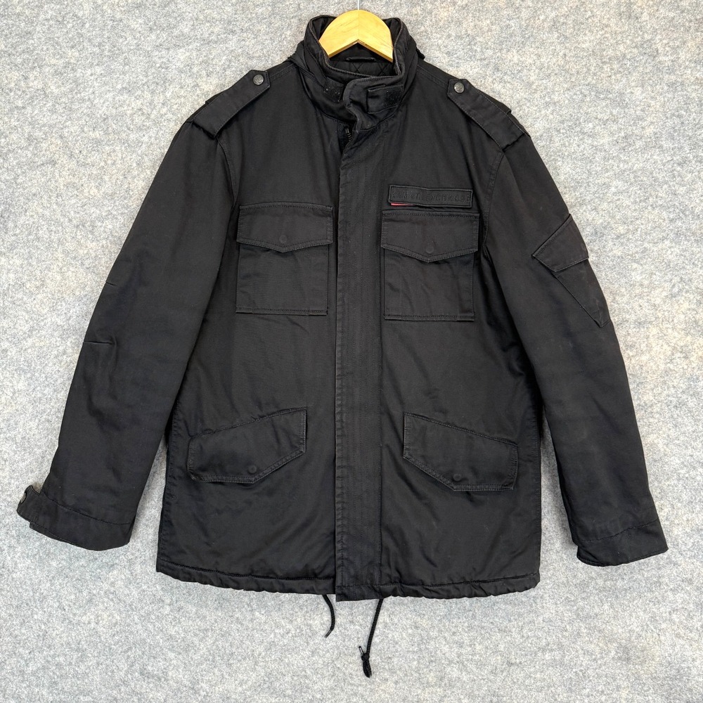 Armani Exchange Archive Military Coat Jacket Men Medium Moto Biker Utility Chore